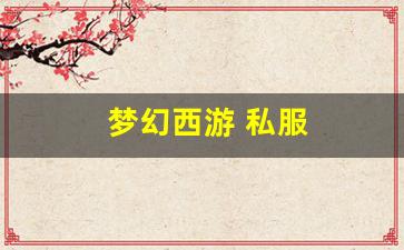 梦幻西游 私服(梦幻手游私sf平台)